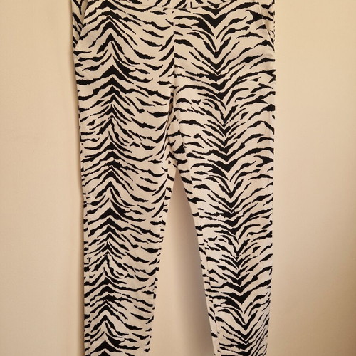 Enzzo Zebra Print Pants, new, black and white