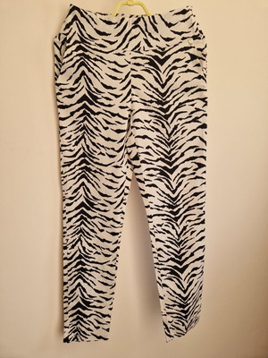 Enzzo Zebra Print Pants, new, black and white