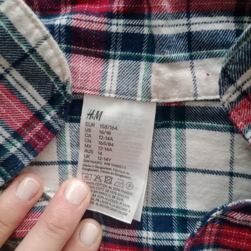 Children's set pajamas with checked shirt like new, H&M multicolor