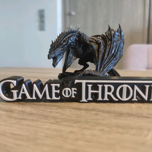 Game of Thrones 3D printed decorative set new with dragon and stand