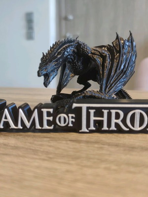 Game of Thrones 3D printed διακοσμητικό σετ καινούργιο με δράκο και stand