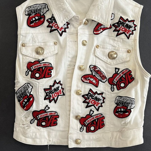 Stylish vest like new, white, size M