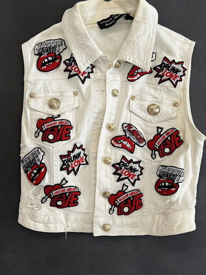 Stylish vest like new, white, size M
