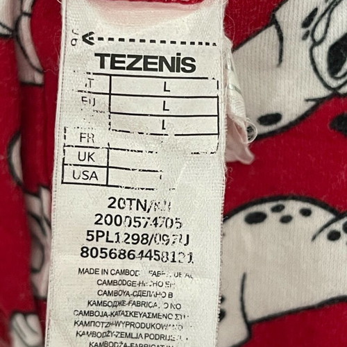 Tezenis 101 Dalmatians onesie pajama used, size L, white and red