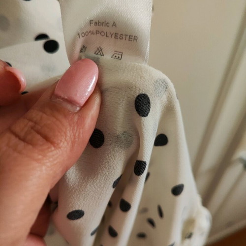 Honey polka dot blouse dress like new, sizes Small to 4XL, black-white