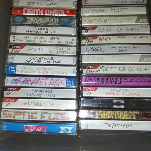 Cassette tapes used, pack of 215, mainly metal