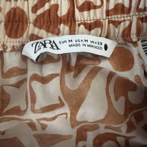 Zara summer pants with geometric floral pattern, size M