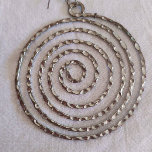 Spiral dangle earrings used, silver