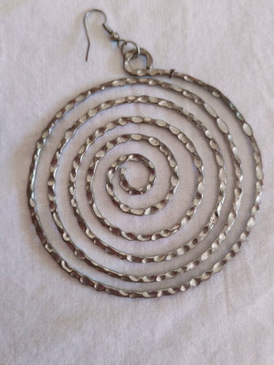 Spiral dangle earrings used, silver