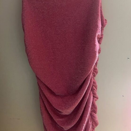 Miki mini dress pink with glitter like new, fitted and comfortable
