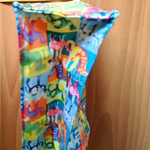 Camel Tote Bag used, handmade cotton-pvc with colorful design
