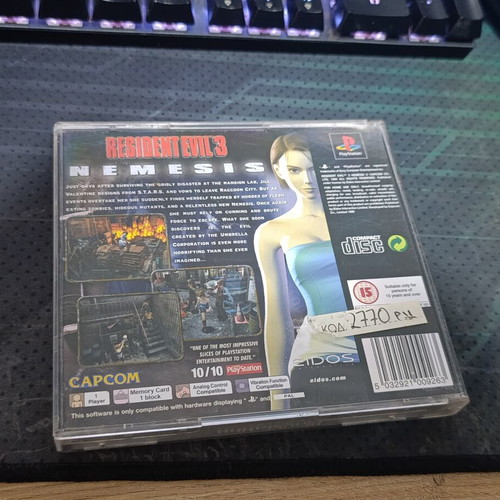 Resident Evil 3 PS1 game used, complete with manuals