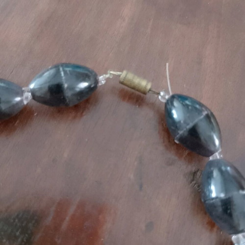 Black plastic bead necklace used from the 1970s or 1980s