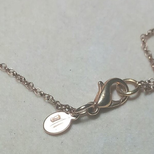 Silver 925° gold-plated necklace with rose gold and enamel Gregio new