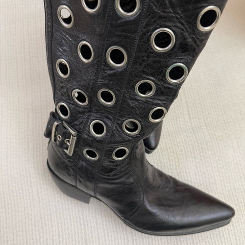 Gianni Barbato leather black boots size 39 collectible like new