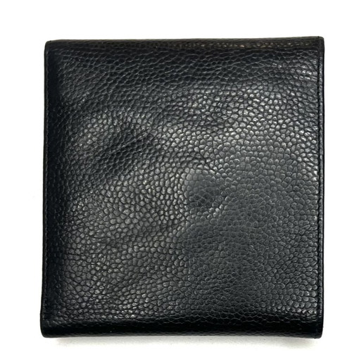 Christian Dior vintage mini leather flap wallet used, black