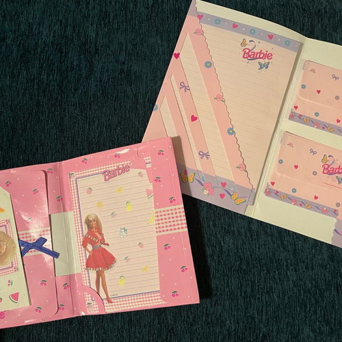 Barbie vintage stationery sets 1993 and 1995 Mattel collectible
