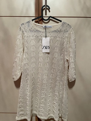 Zara dress new, beige, knitted with lining, cocktail style