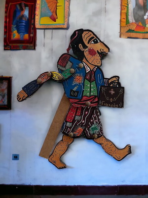 Karagiozis Doctor figure used, wooden shadow theater