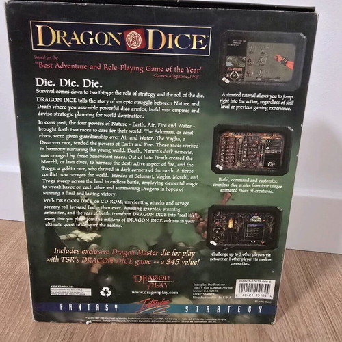 Dragon Dice Interplay fantasy strategy game Windows 95 PC used