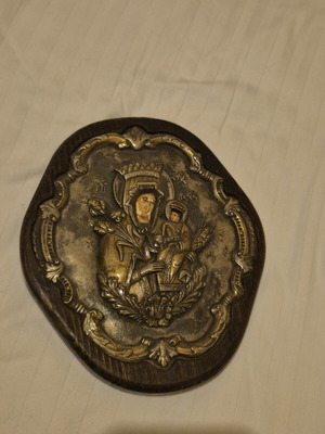 Panagia icon, silver, old