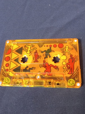 Keith Haring Fluo Orange Green limited edition cassette tape 60 minutes used, 1990s