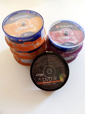 DVD-R and DVD+R blank discs set Verbatim AZO and TDK 135 pieces new