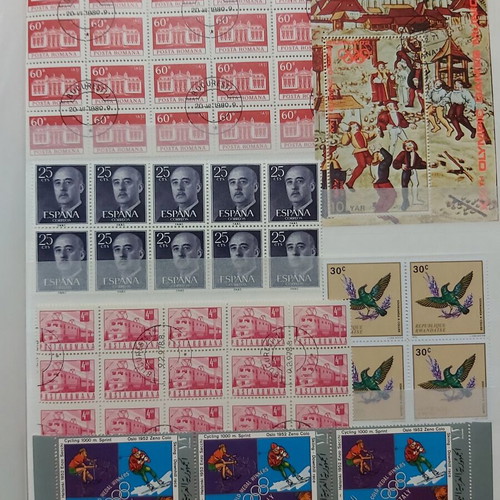 Blue Stamp Album used, 10 pages with varied thematic blocks