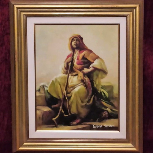 Gilbert Soussan (Bedouin) canvas painting like new with frame
