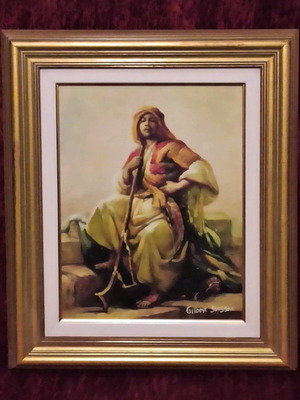 Gilbert Soussan (Bedouin) canvas painting like new with frame