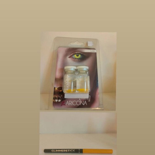 Yellow contact lenses with gift yellow eye pencil new