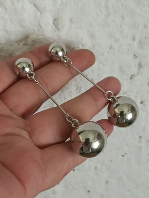 Women's stainless steel ball drop earrings new