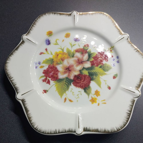 Hexagonal plates unused, set of 6, 20 cm diameter