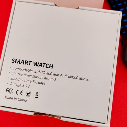 Smart watch, gold with beige strap and black with extra straps