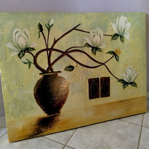 Embossed painting on canvas with acrylics, like new, 80×60cm