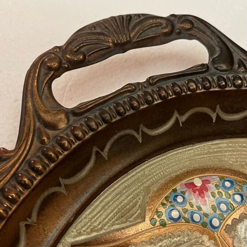 Bronze serving tray with handmade designs like new