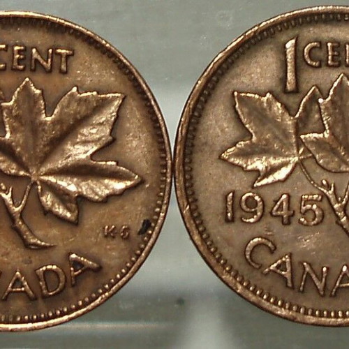 Canada 1 Cent Coin used, George VI 1943-1945