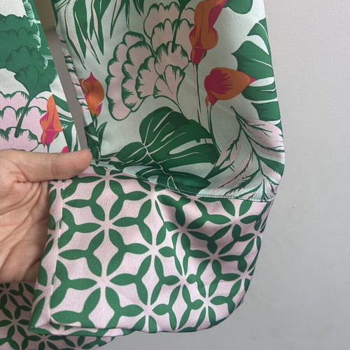 Devotion silk-like tropical print summer pants like new