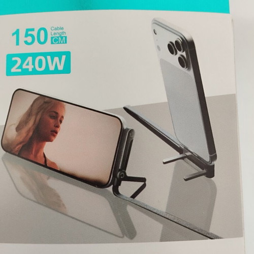 Fast charging cable with 360 stand type-C to type-C 1.5 meter