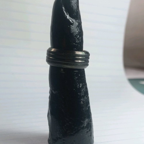 Handmade ring holder new, plaster with black acrylic paint