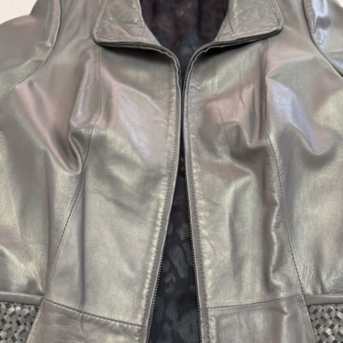 Leather jacket new, grey, sizes M and L