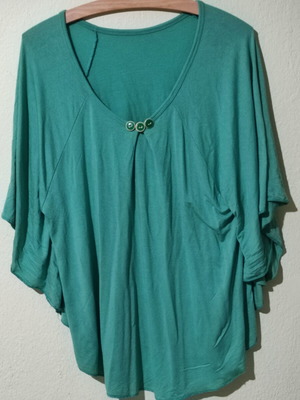 Women's blouse used, one size, turquoise, elastic night sleeves