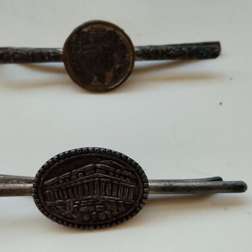 Tie clip 1950-60 with Parthenon and ancient kantharos like new