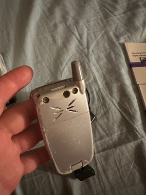 Panasonic EB-GD87 mobile phone used with box and charger needing repair