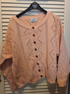 Benetton pink cotton cardigan like new, size M