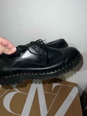 Black Oxford used with gold studs, size 38