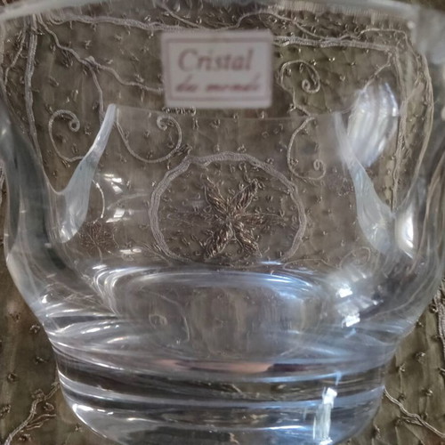 Crystal de Mondes fountain decorative piece used, luxury French crystal