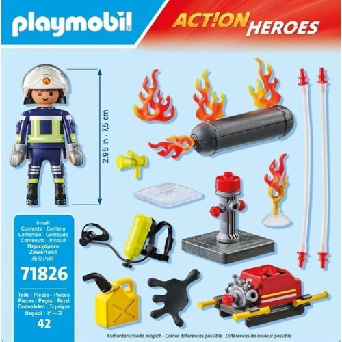 Playmobil Firefighter with Water Pump 71826 new