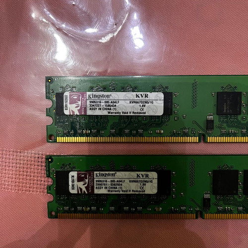 Ram DDR2 2x1GB Kingston kvr667d2n5/1g like new