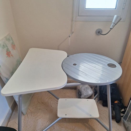 Table with white and gray surfaces